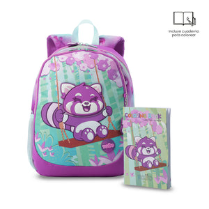 Pack X2 Mochila + Libro parar colorear Bambu