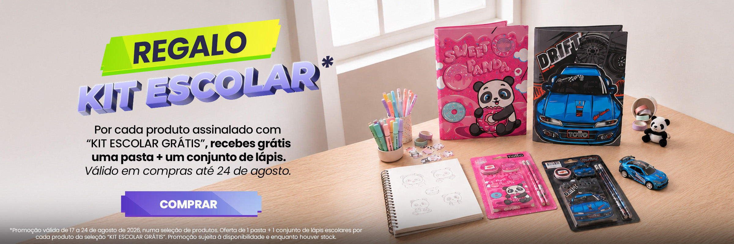 Regresso às aulas Totto: kit escolar grátis com produtos selecionados