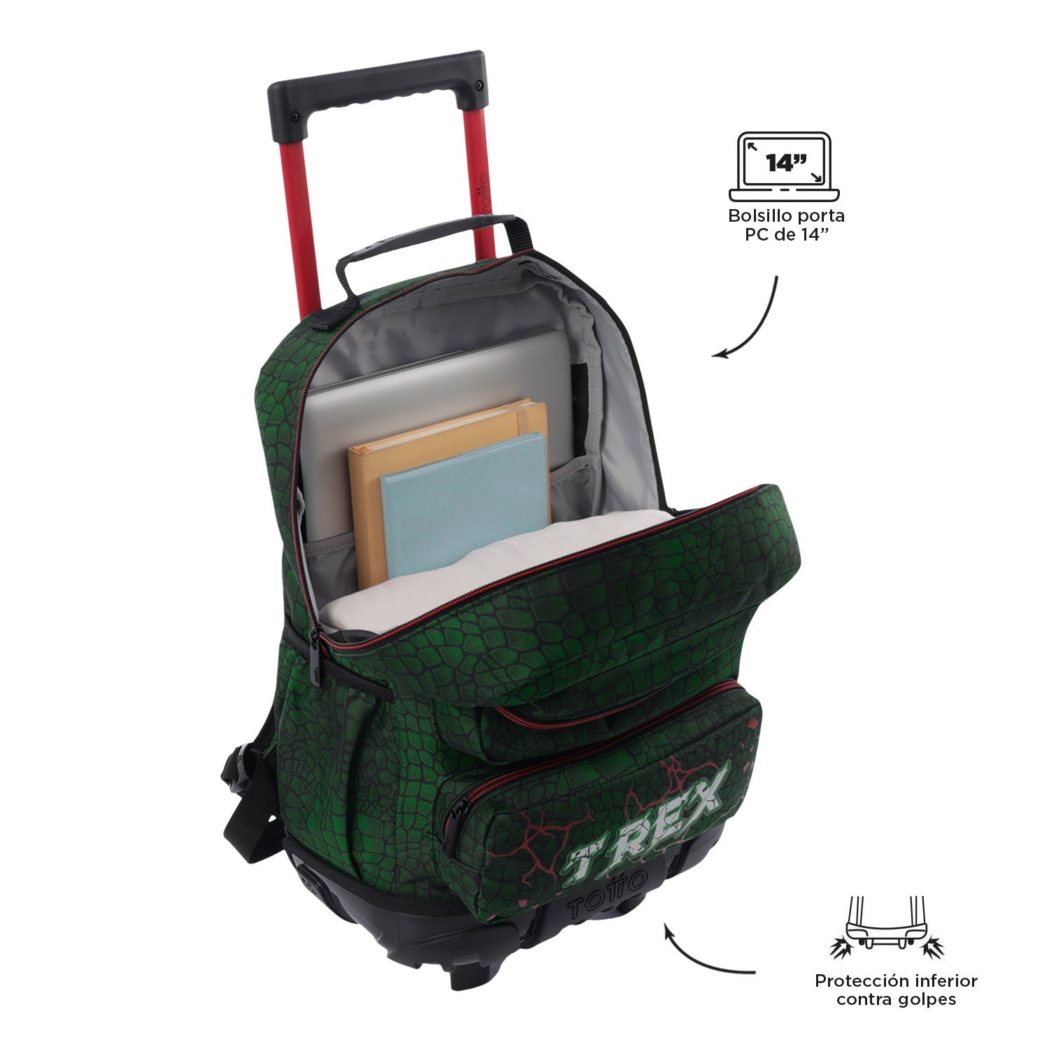 Mochila de triple rueda Rex Dino