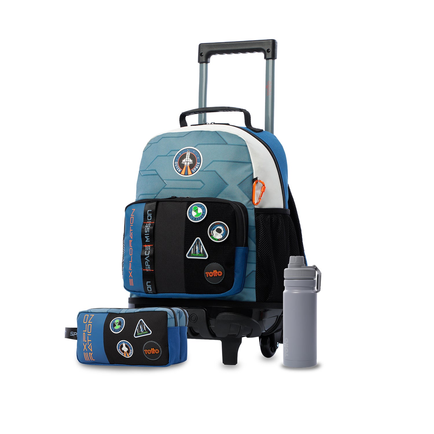 Mochila Escolar Infantil Stardust - Mochila com Rodas + Estojo + Garrafa 550ml